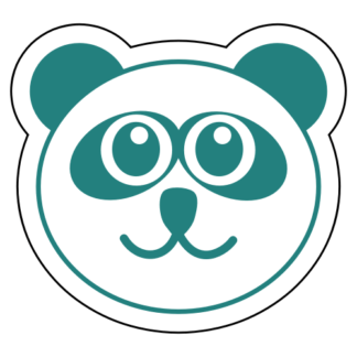 Smiling Panda Sticker (Turquoise)